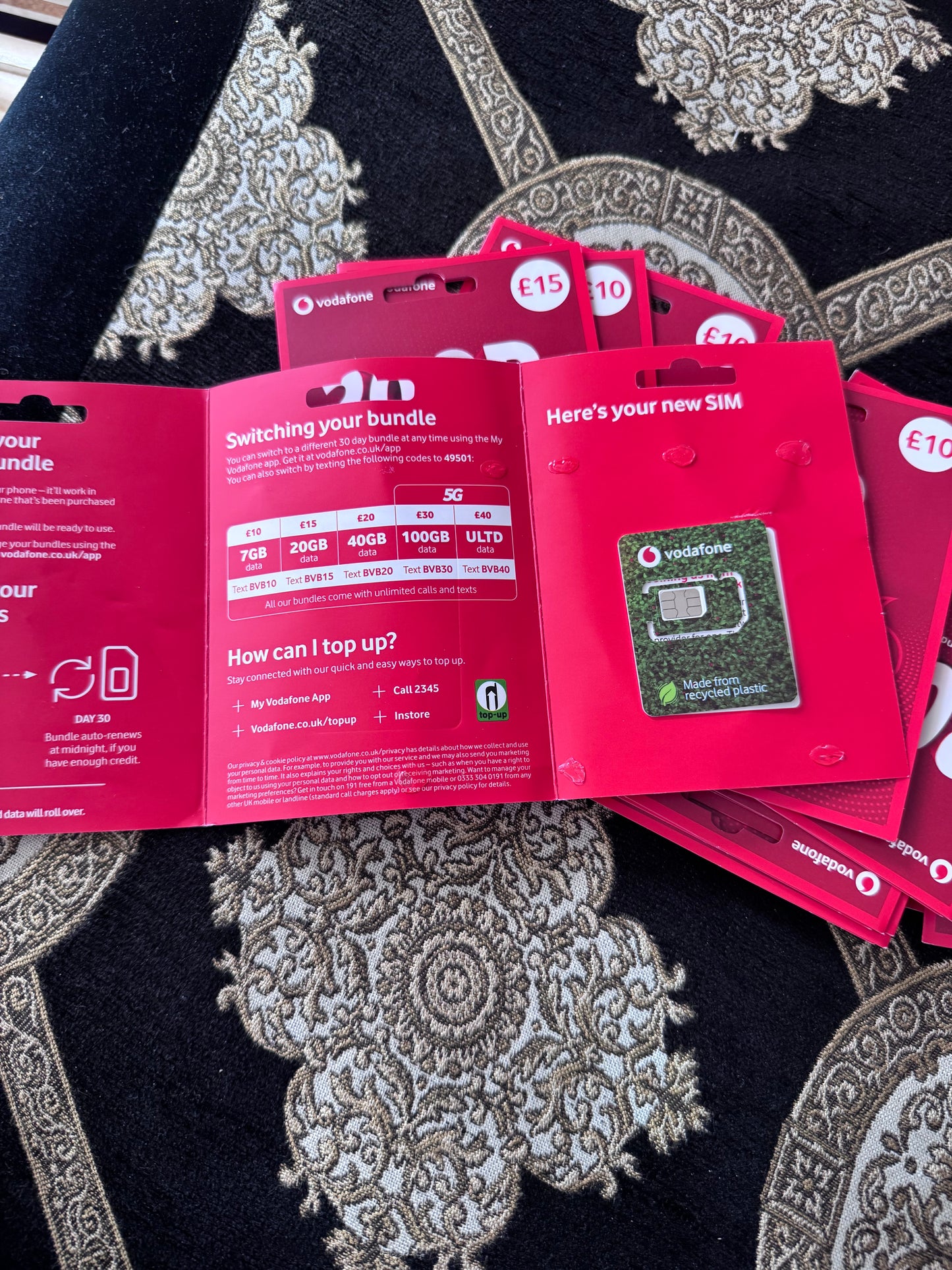Vodafone Uk Sim for tiktok live, Whatsapp otp etc,