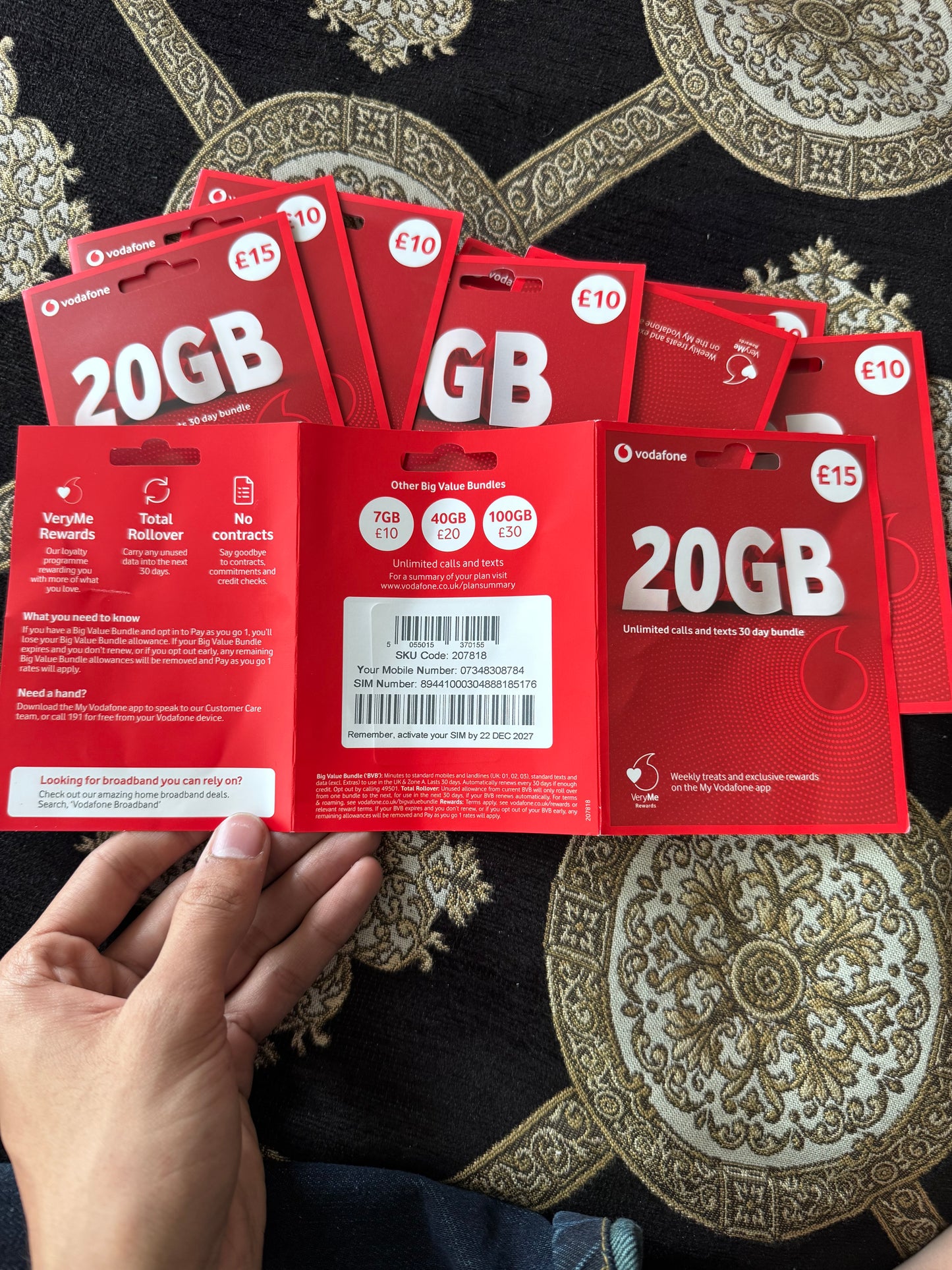 Vodafone Uk Sim for tiktok live, Whatsapp otp etc,